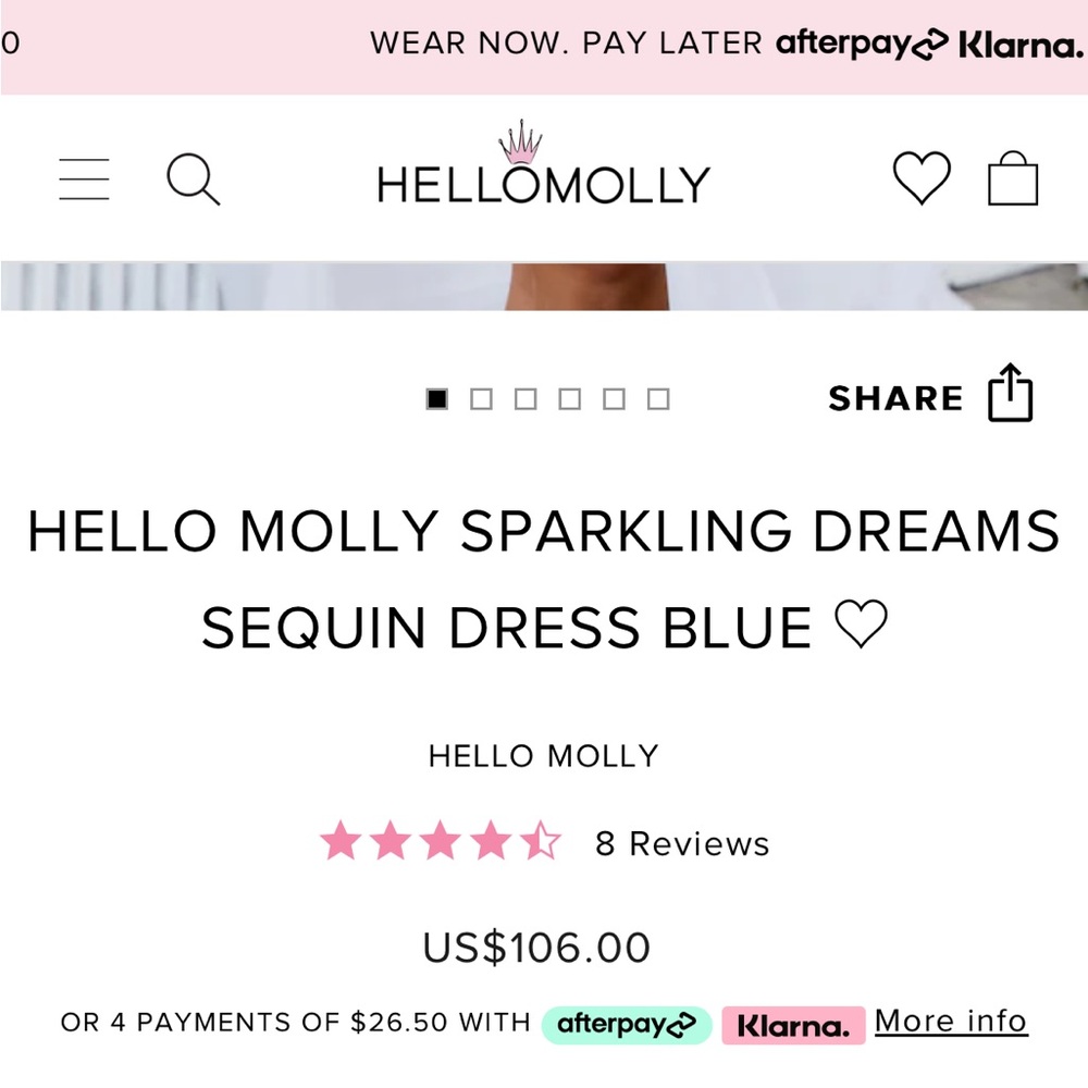 Hello Molly Blue Sparkling Dreams Sequin Mini Dress